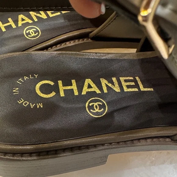 CHANEL Dark Brown Slingback Loafers - Picture 6 of 6